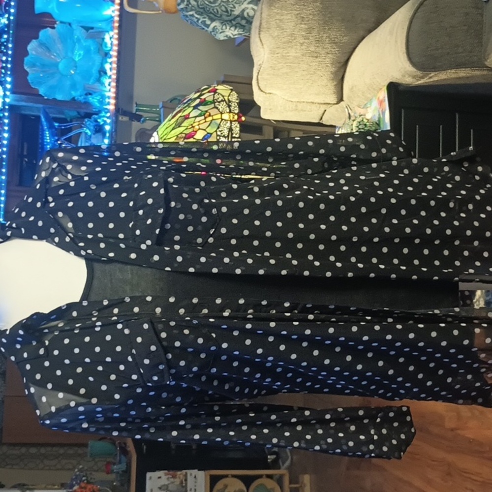 A Black And Cream Polka Dot By  French Laundry Size Large